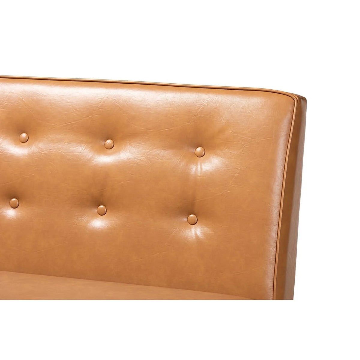 Tan Faux Leather 2-Piece Wood Dining Nook D494