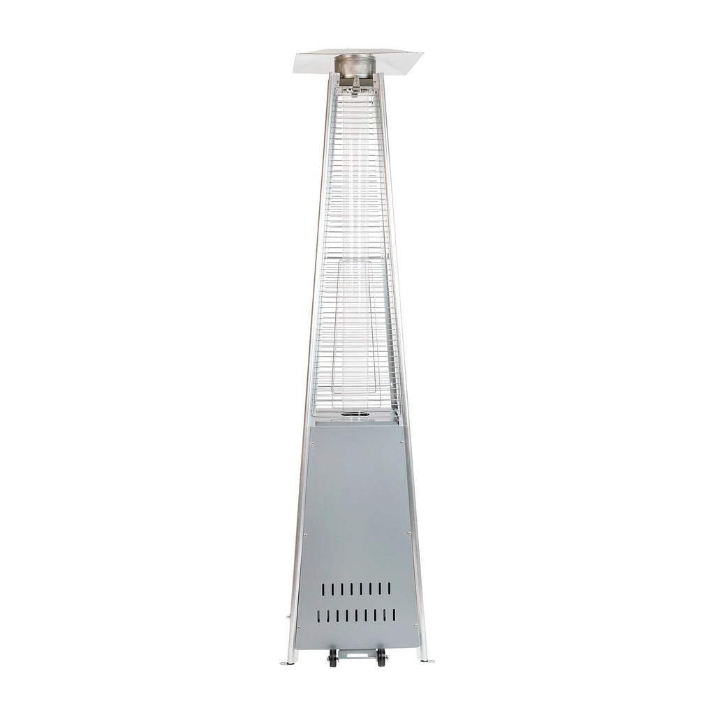 Silver Stainless Steel Propane Patio Heater with Wheels I977