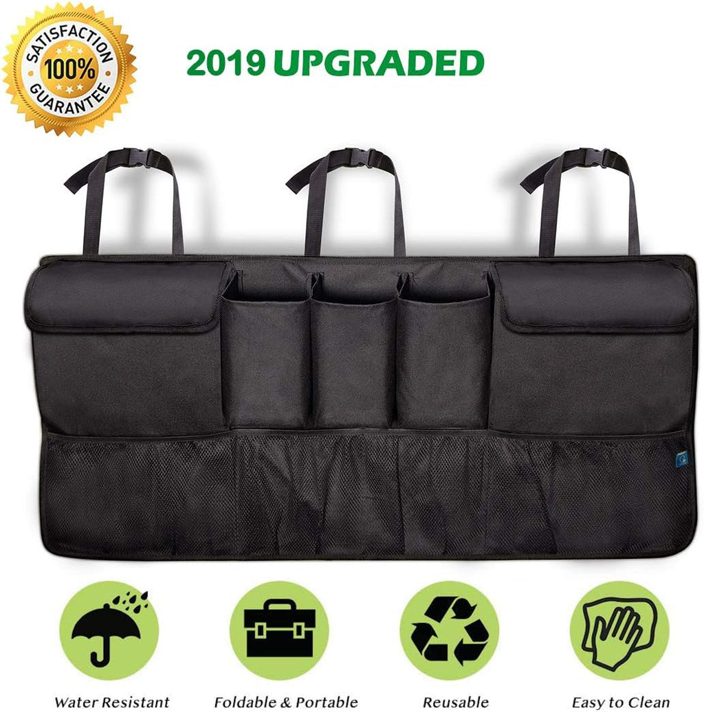Trunk Organizer Car Storage with 5 Deep Pockets & 4 Pockets Mesh, Pack of 2 M642