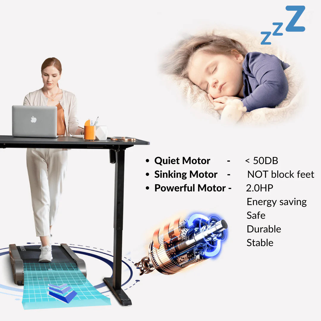 Under Desk Electric Walking Treadmill 2.0HP 5 Incline A84642