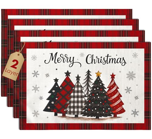 Christmas Placemats Set of 4 Buffalo Plaid Y39704