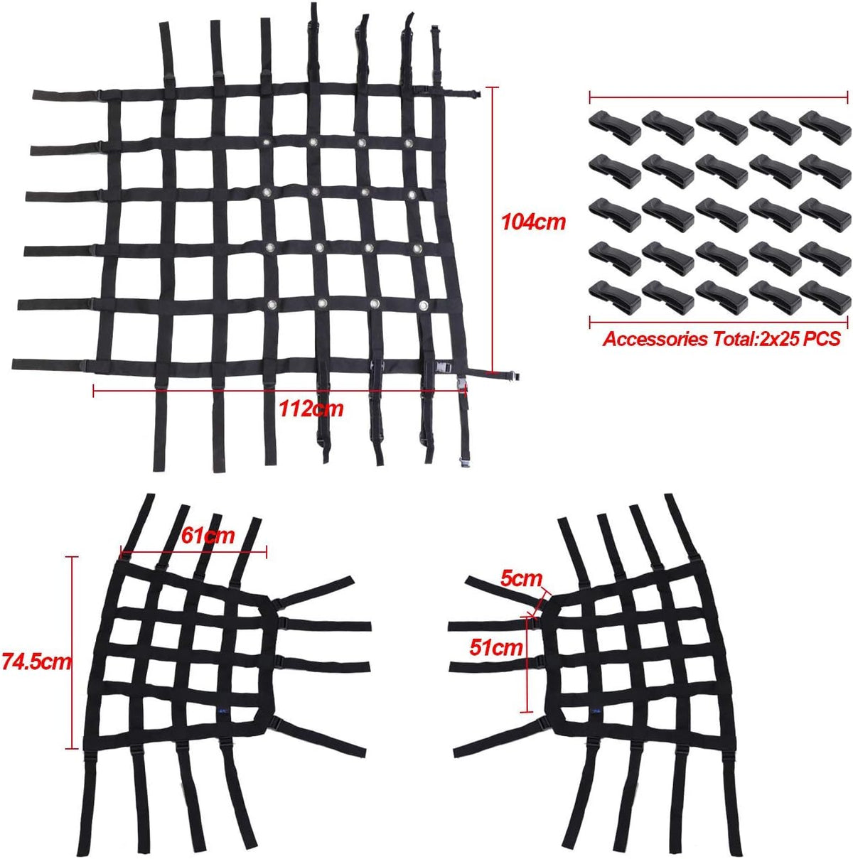 Black Trunk Cargo Mesh Net V2667