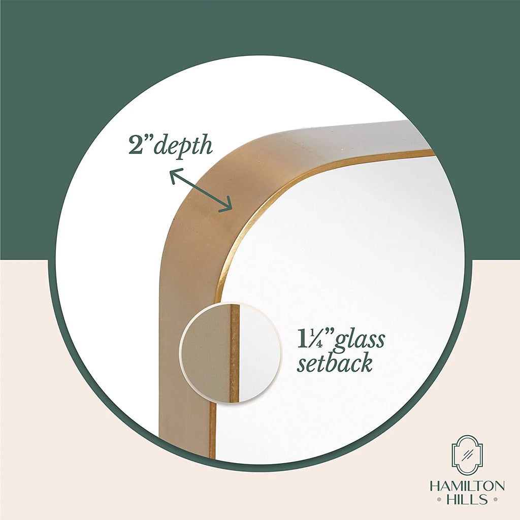 Gold Framed Rounded Corner Wall Mirror 22" x 30" N8955