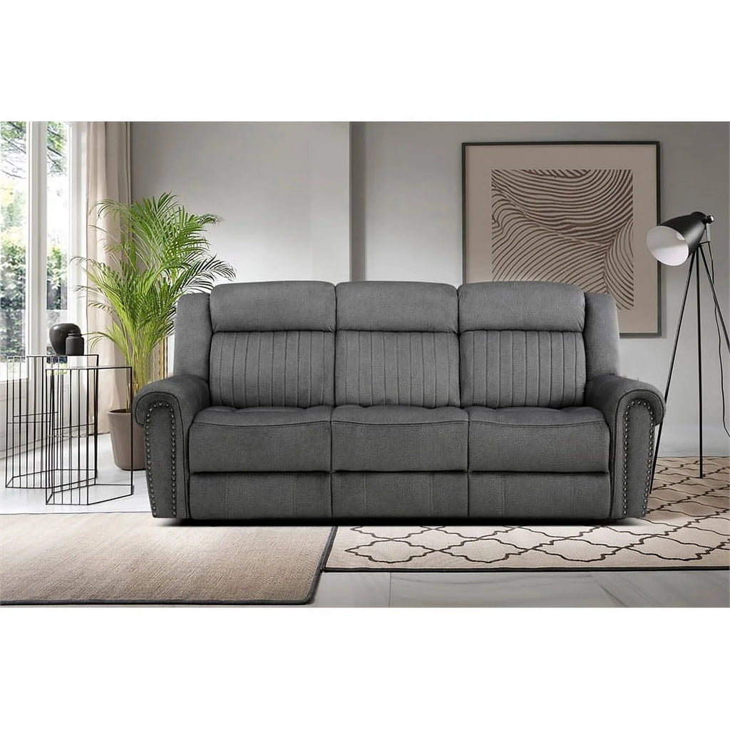 Charcoal Microfiber 2-Piece Power Reclining Sofa Set J5372