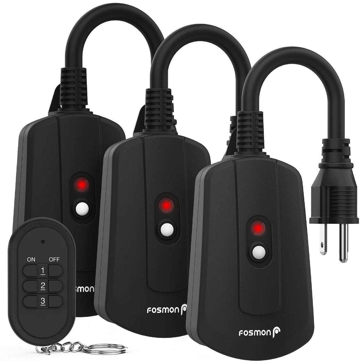 Wireless Remote Control 3-Prong Outlet 3 Receiver 1 Remote W1721