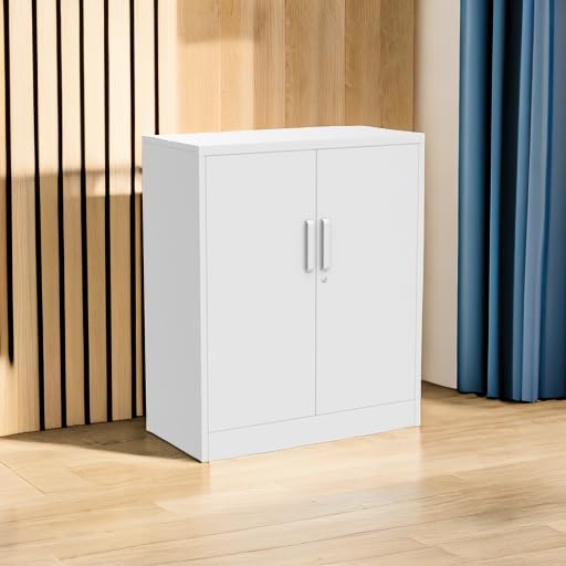 Metal Garage Storage Cabinet with 2 Doors and 2 Adjustable Shelves I575