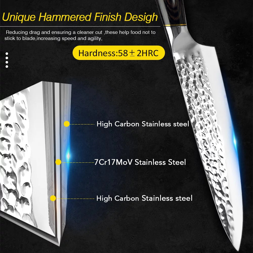 Chef Knife Set High Carbon German Stainless Steel J368578