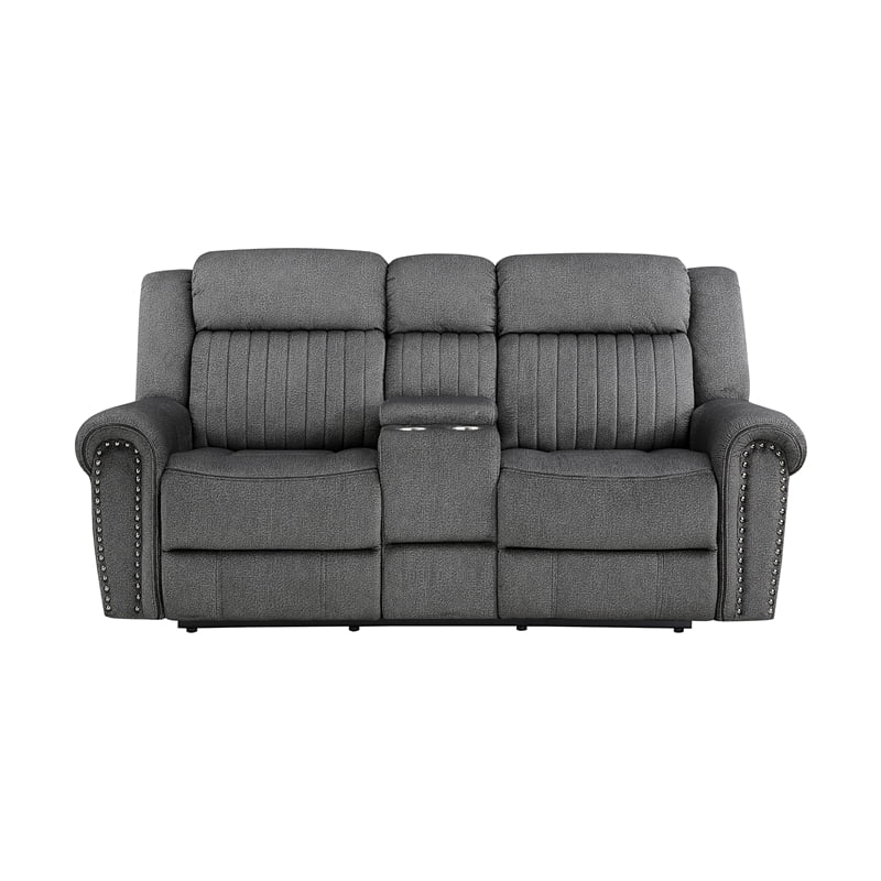 Charcoal Microfiber 2-Piece Power Reclining Sofa Set J5372