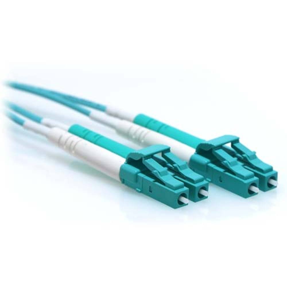 35M LC/LC Duplex 50/125 Multimode OM4 Fiber Patch Cable Aqua N151