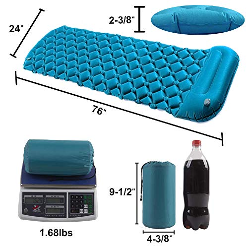Inflatable Camping Sleeping Pad with Pillow V463552