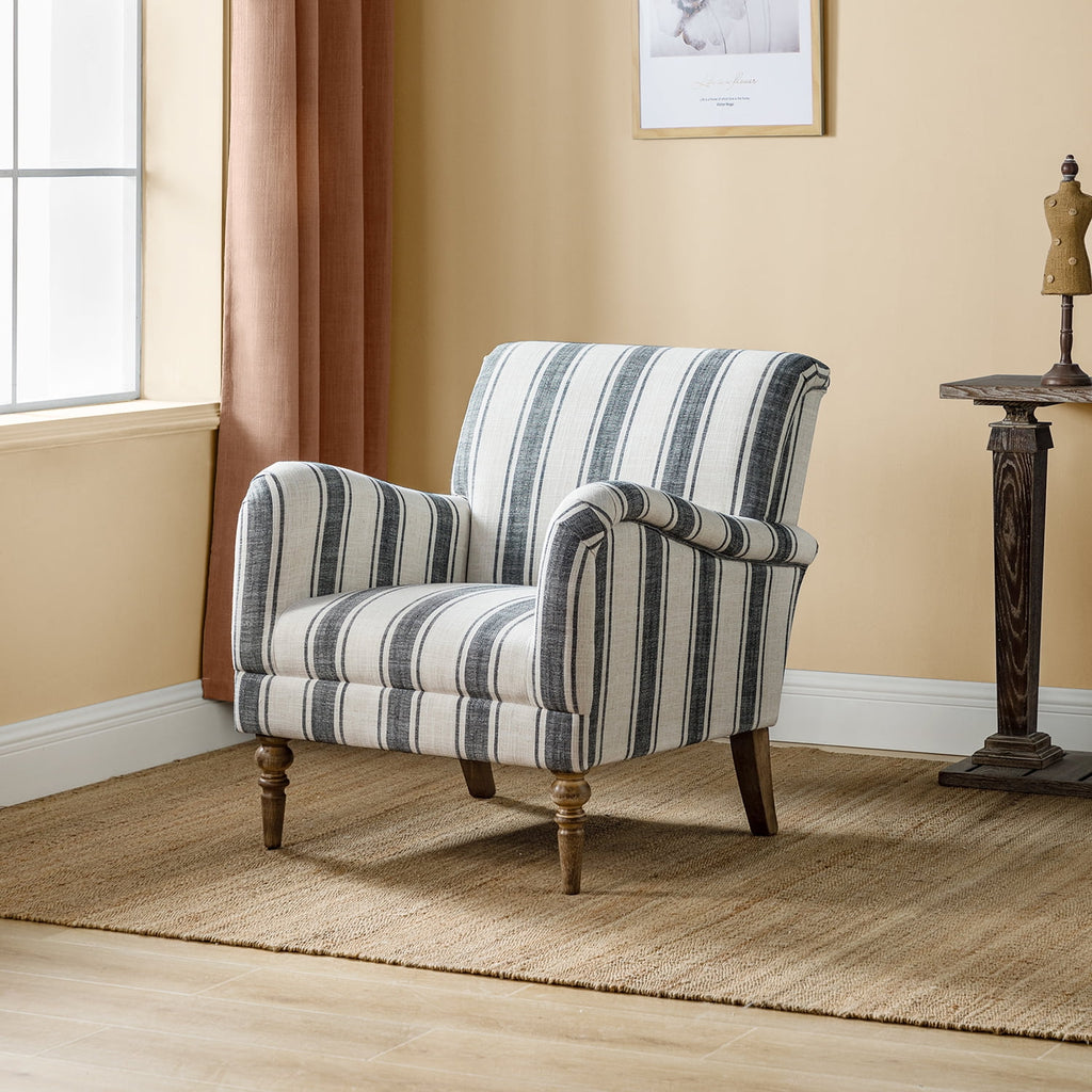 Black Stripe Upholstered Accent Chair N85586