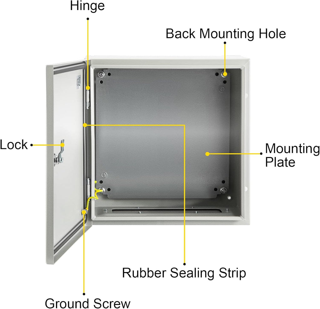 16 x 16 x 8'' NEMA 4X Steel Electrical Box with Mounting Plate O928931