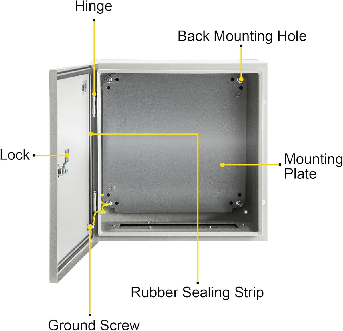 16 x 16 x 8'' NEMA 4X Steel Electrical Box with Mounting Plate O928931
