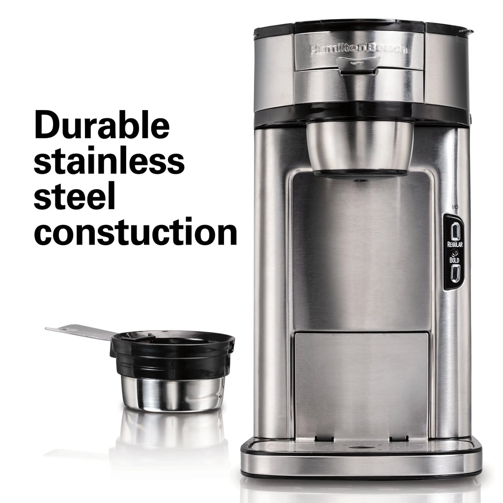 Single-Serve Coffee Maker, 14 oz., Stainless Steel G837