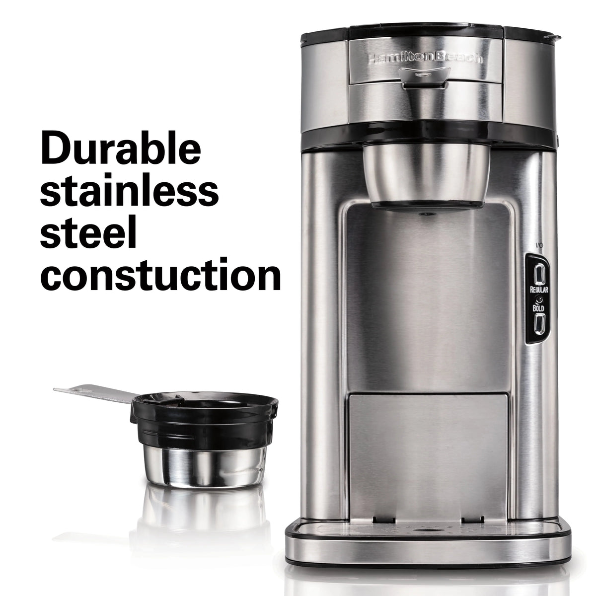 Single-Serve Coffee Maker, 14 oz., Stainless Steel G837