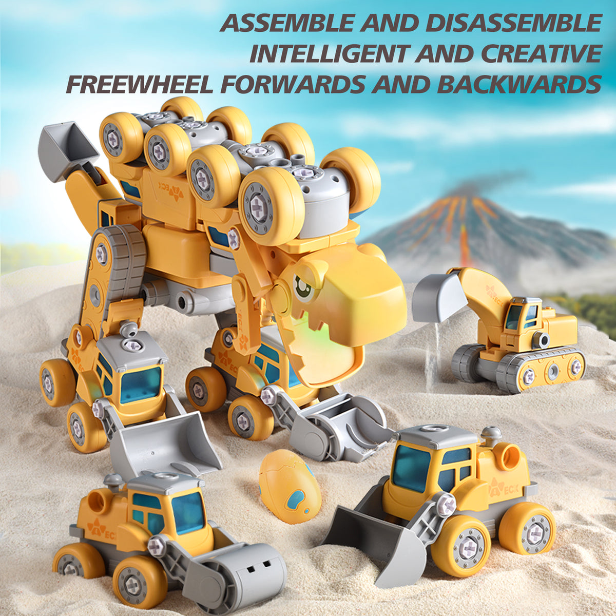5 in 1 Take Apart Dinosaur Robot Building Toys V69295