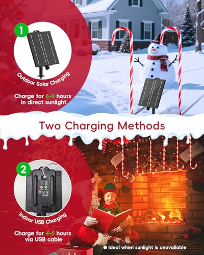 24 Pack 22" Solar Candy Cane Lights C546503