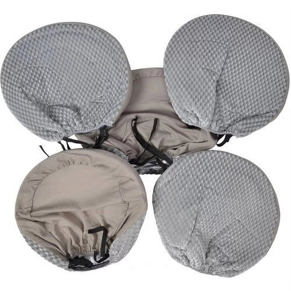 Checkered Cloth Car Seat Covers, 9pc Front and Rear Full Set W5842