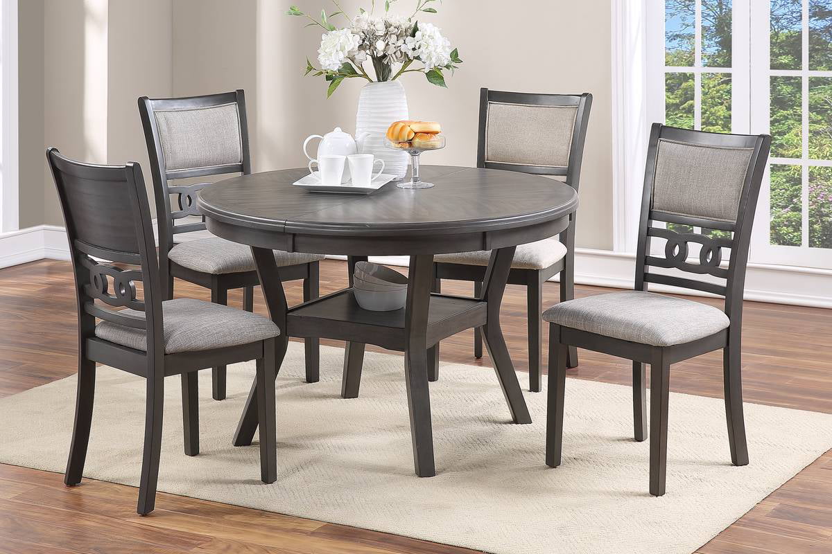 Set of 4 Grey Rubberwood Dining Chairs W8731
