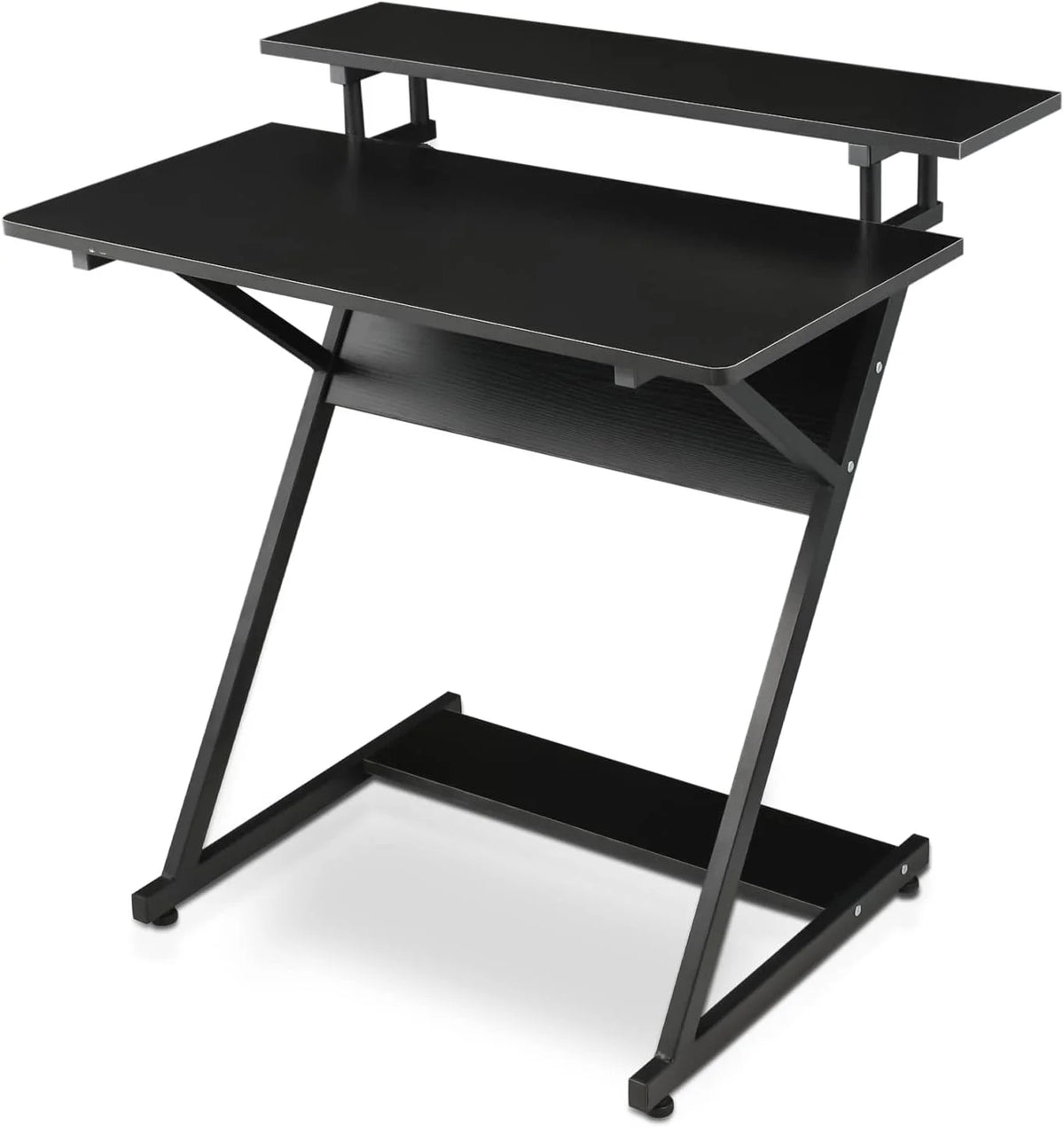 Black 3 Tier Z-Shape Computer Desk P779