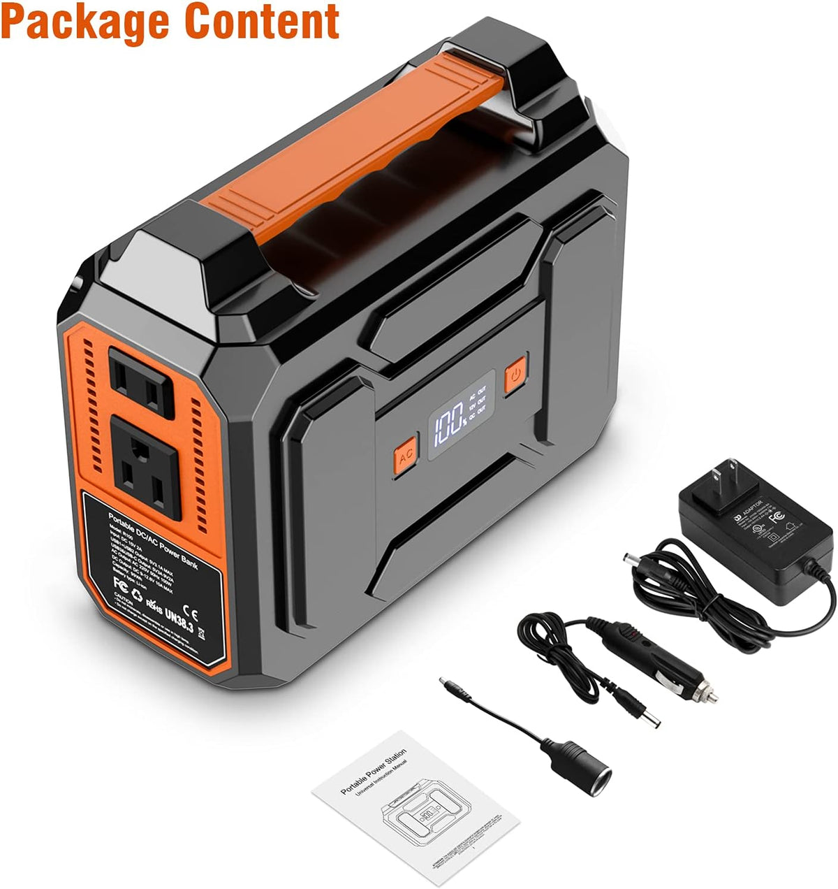 Portable Power Station 100W, 146Wh/39600mAh Lithium Battery with USB-C and AC Outlet S75501
