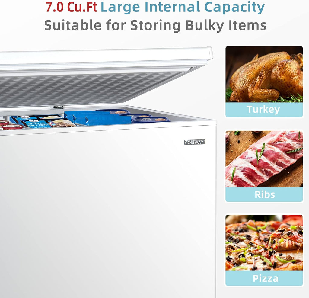 7.0 Cu.ft Upright Single Door Chest Freezer with 4 Removable Baskets F140