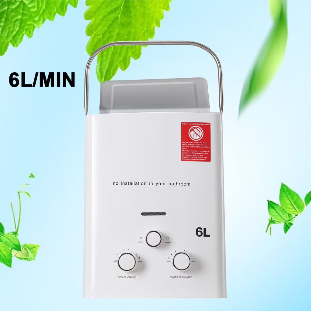 6L 12KW LPG Propane Gas Tankless Water Heater with Shower Head Kit G20180