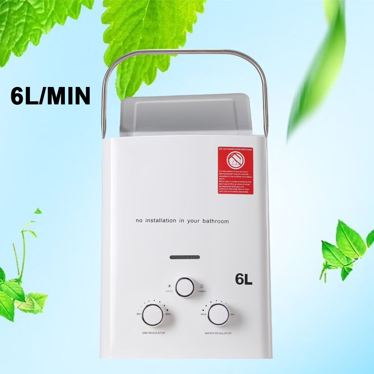 6L 12KW LPG Propane Gas Tankless Water Heater with Shower Head Kit G20180