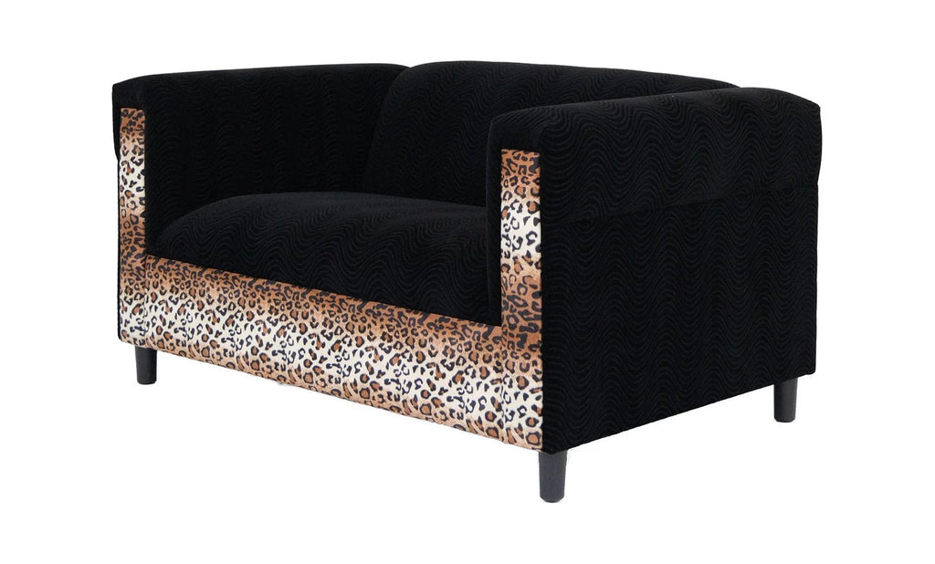Black Velvet Loveseat Sofa I934