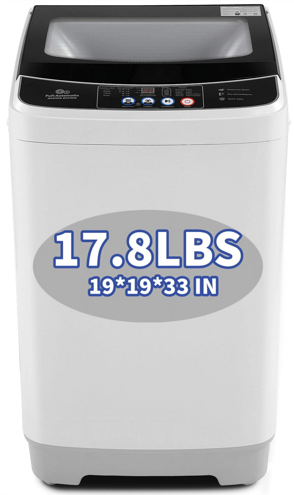 2.4 Cu.ft Portable Washing Machine with Glass Top-Load & Drain Pump A85317