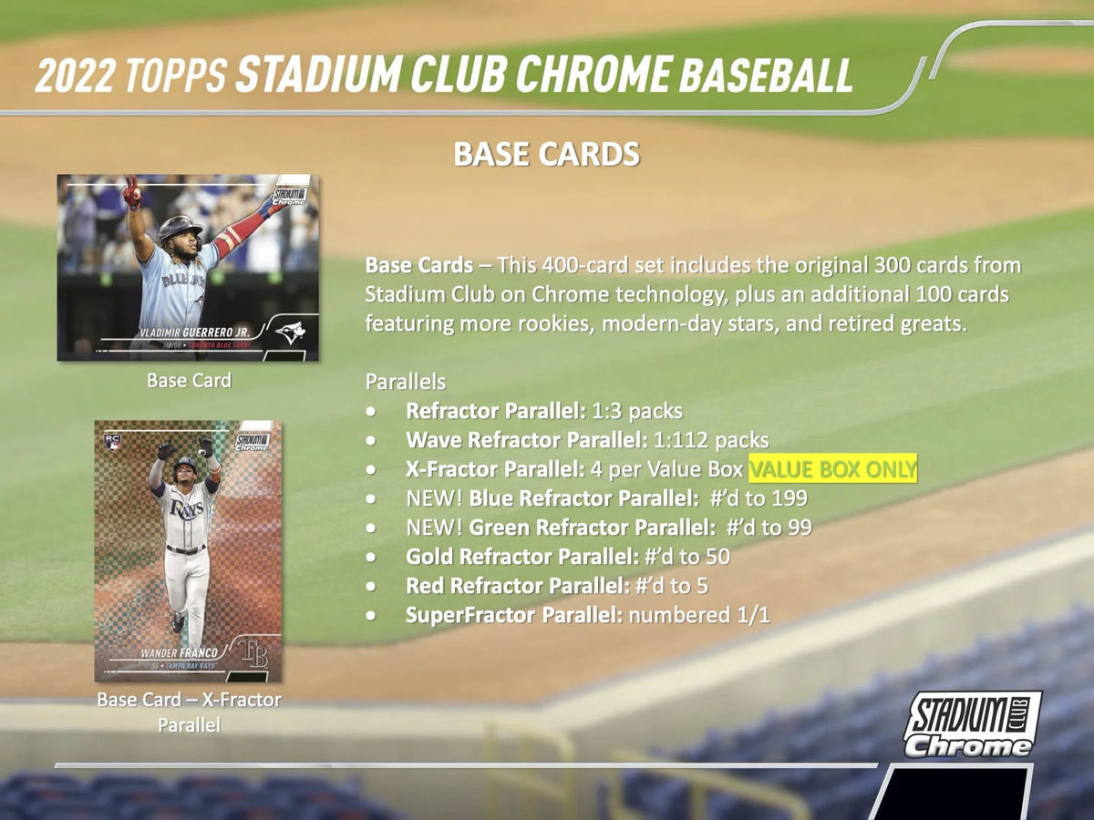 2022 Topps Stadium Club Chrome MLB Baseball Trading Cards Blaster Box J1323