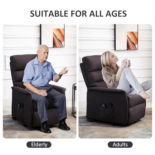 Black Fabric Power Lift Recliner Chair with Remote Control A193550