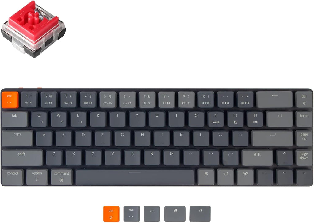 65% Layout Ultra-Slim Wireless Bluetooth Wired Mechanical Keyboard with Low-Profile Optical Blue Switch RGB Backlit 68 Keys M46563