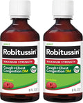 Maximum Strength Cough Plus Chest Congestion DM Cough Suppressant and Expectorant Raspberry Flavor 8 Fl Oz x 2 B41012