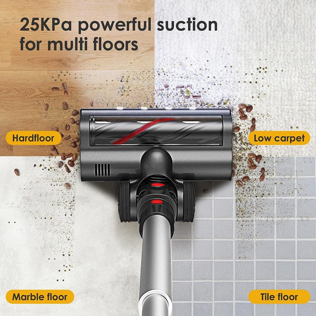 Cordless Stick Vacuum with 25kPa Suction, 50 Mins Runtime, 4 in 1 Lightweight Z7782
