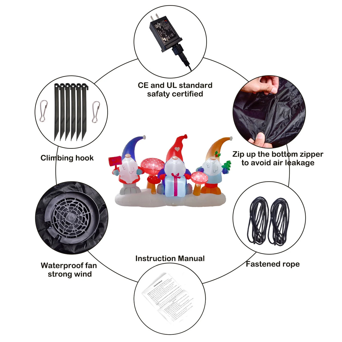 Christmas Inflatable Decorations with LED Lights Q6030