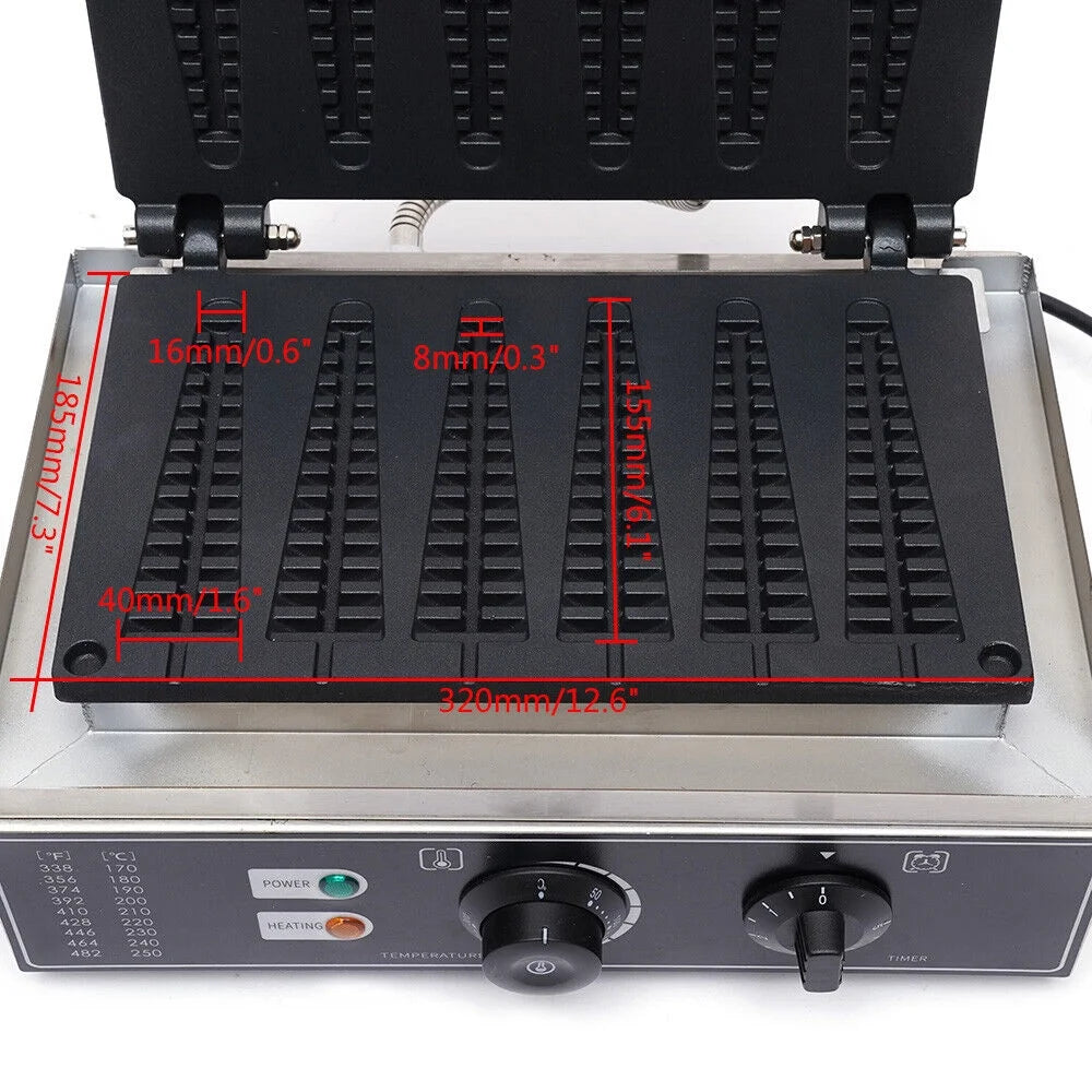 6pcs Non-stick Electric Stick Waffle Maker Machine V346483
