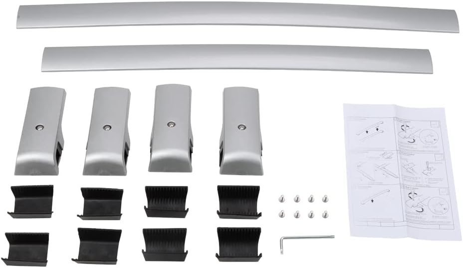 Silver Cross Bar Roof Rack Rail Rooftop Cargo Accessories E49324