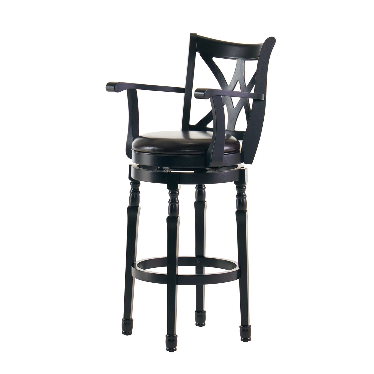 Black Bonded Leather Swivel Barstool G925