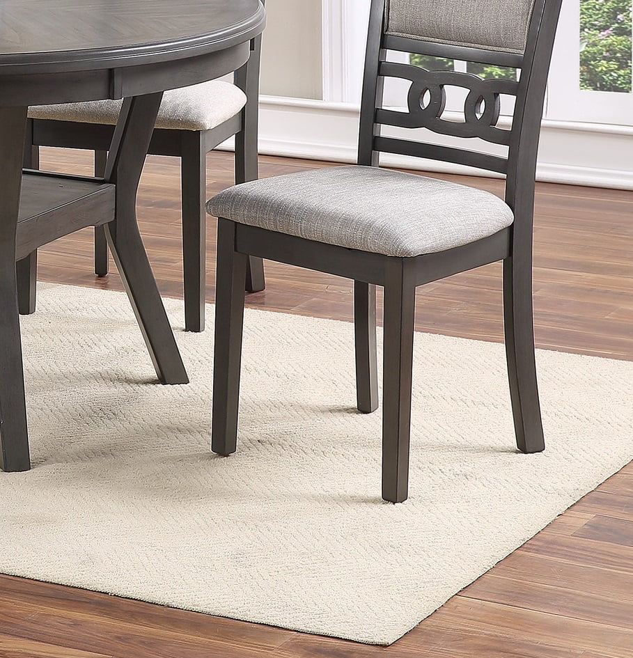 Set of 4 Grey Rubberwood Dining Chairs W8731