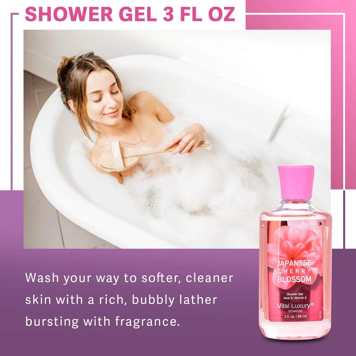 Japanese Cherry Blossom 3 Piece Set Shower Gel, Mist, and Lotion R86436