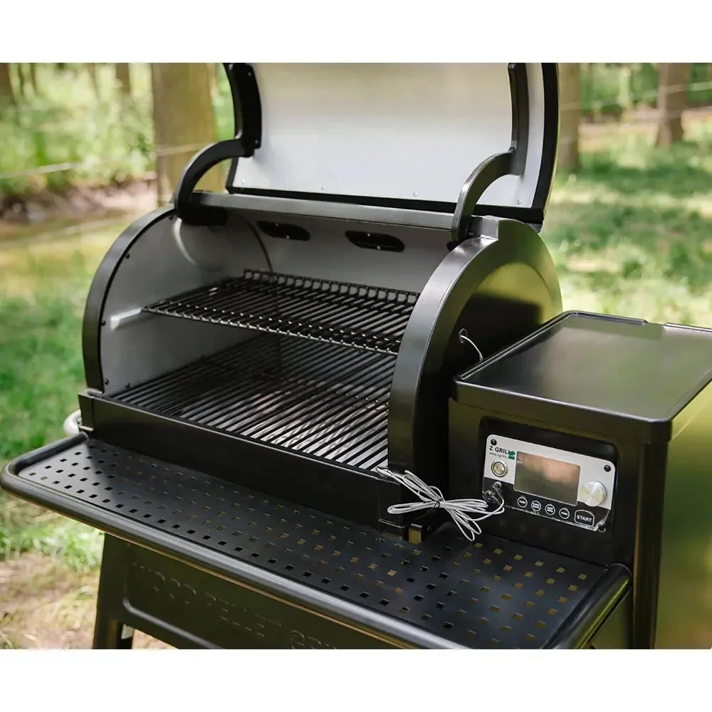 Pellet Grill & Smoker with Foldable Front Shelf, Ash Cleanout System, Rain Cover, 1056 sq.in Cooking Area B5257
