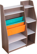 Wood Bookshelf with Slings and Shelves V8867