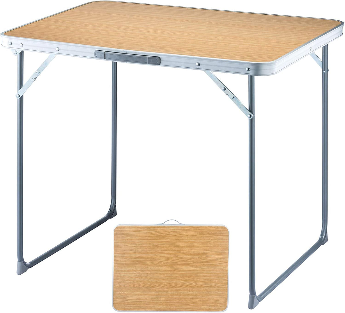 Folding Camping Table with Steel Frame A786876