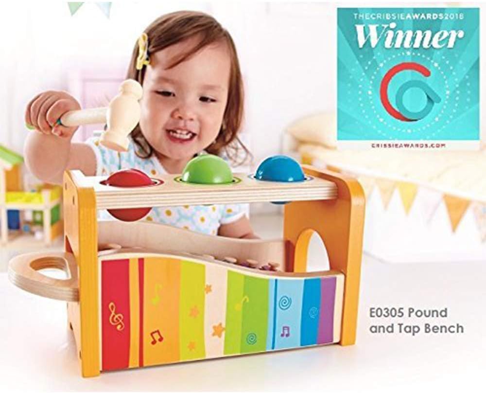 Wooden Pounding Bench, Xylophone, and Tambourine Music Set O903569