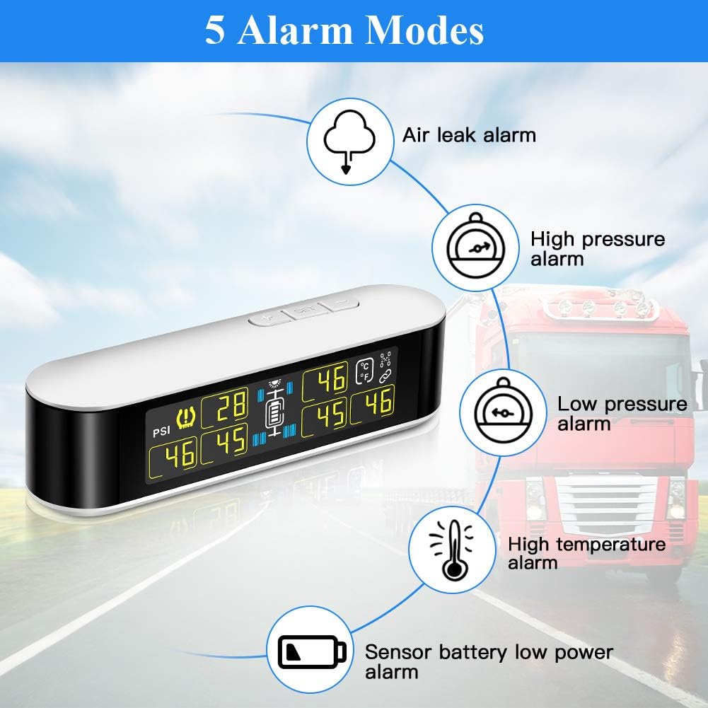 6 External Sensors TPMS Tire Pressure Monitoring System with LCD Color Screen L36436