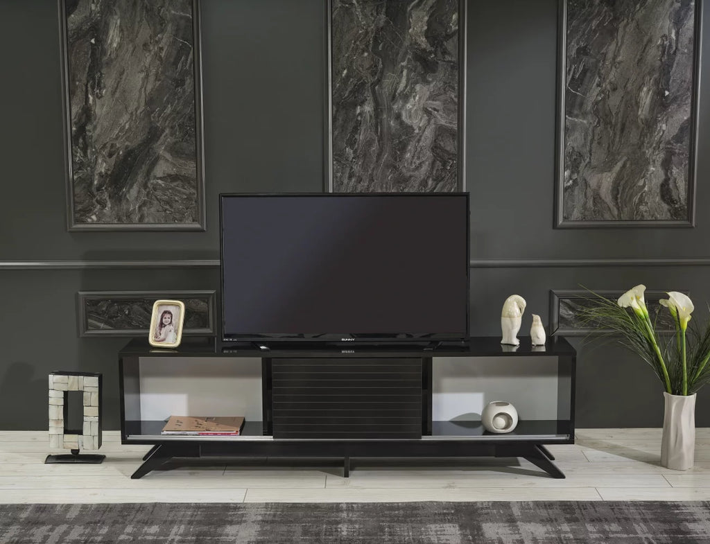Black Mid Century Modern Tv Stand H579826