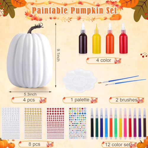 4 Sets 9.1 Inch Artificial Foam Pumpkins U590