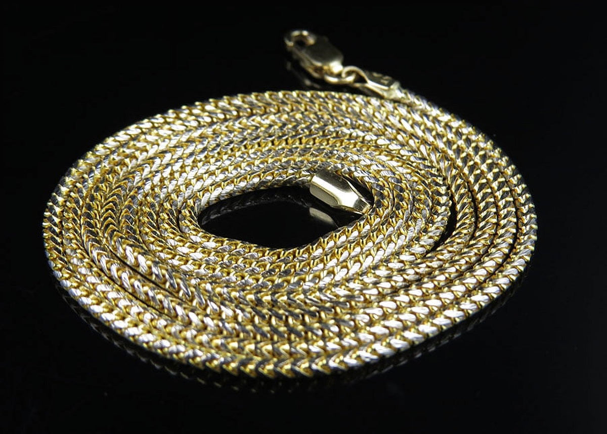 Solid 10K Yellow Gold Franco Box Link Chain Necklace U90196