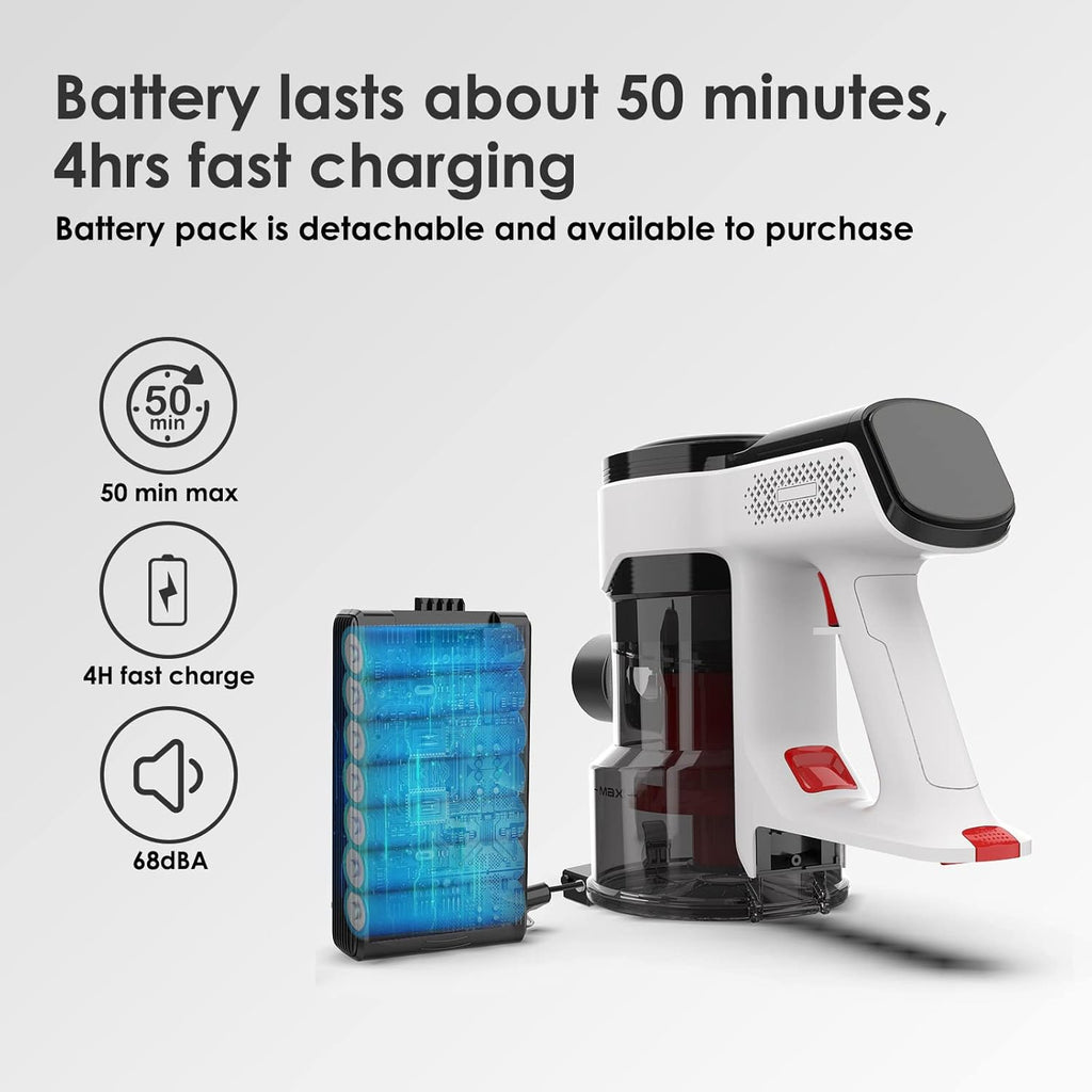 Cordless Stick Vacuum with 25kPa Suction, 50 Mins Runtime, 4 in 1 Lightweight Z7782